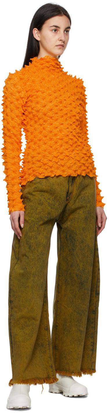 Marques Almeida Yellow Spiked Long Sleeve T-Shirt