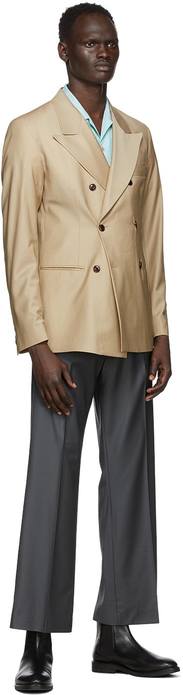 Martin AsbjÃ¸rn Beige Wool Ken Blazer