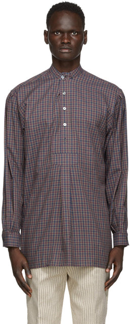 Martin AsbjÃ¸rn Purple Check Keith Shirt - Martin Asbjã¸rn Violet Chemise Keith Shirt - Martin AsbjÃ¡rn 보라색 체크 키이스 셔츠