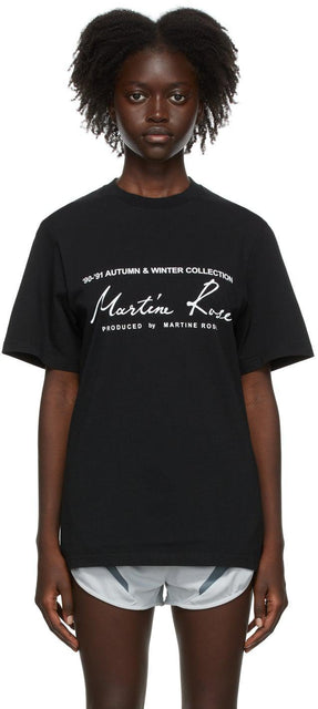 Martine Rose Black Classic Logo T-Shirt - T-shirt de logo classique Martine Rose Noir - 마르틴 로즈 블랙 클래식 로고 티셔츠