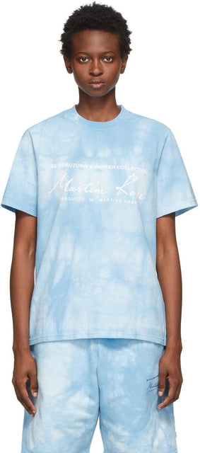 Martine Rose Blue Dye Classic T-Shirt - T-shirt classique de colorant bleu rose Martine - 마르틴 로즈 블루 염료 클래식 티셔츠