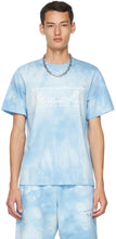 Martine Rose Blue Tie-Dye Logo T-Shirt - T-shirt Logo de colonie bleu rose Martine Rose - 마르틴 로즈 블루 넥타이 염료 로고 티셔츠