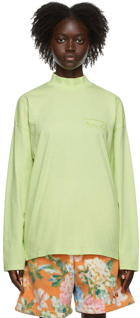 Martine Rose Green Classic Logo Long Sleeve T-Shirt - T-shirt à manches longues de Martine Rose Green Classic Logo - 마르틴 로즈 그린 클래식 로고 긴 소매 티셔츠