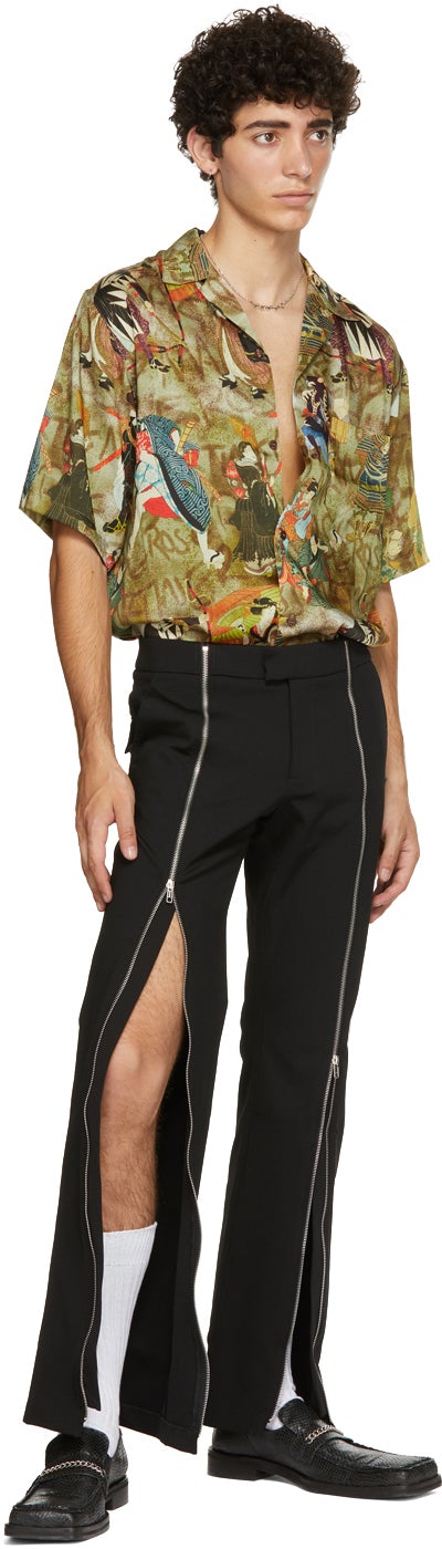 Martine Rose Green Graphic Print Short Sleeve Shirt