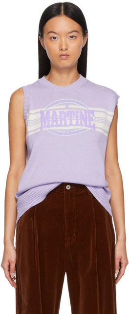 Martine Rose Purple Texan Vest Crewneck - Crewneck de gilet texan pour violet Martine Rose violet - 마르틴 장미 보라색 텍사스 조끼 Crewneck.