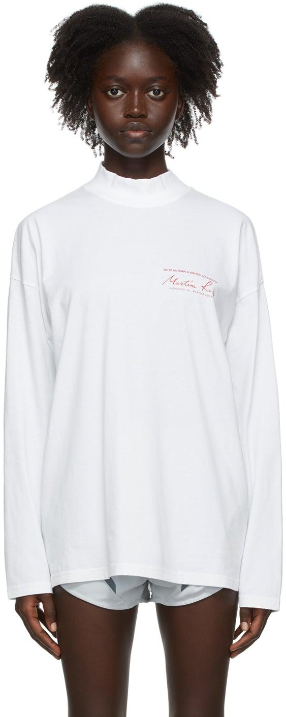 Martine Rose White Classic Logo Long Sleeve T-Shirt – BlackSkinny