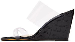 Maryam Nassir Zadeh Transparent Croc Olympia Wedge Sandals