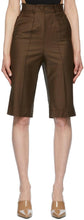 MatÃ©riel Tbilisi Brown Tropical Wool Shorts - Maté Riel Tbilisi Brown Tropical Laine Short - MatÃ © Riel Tbilisi Brown 열 대 양모 반바지