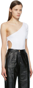 MatÃ©riel Tbilisi White One Shoulder Rib Bodysuit