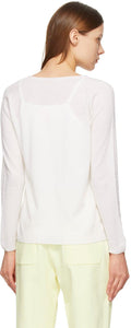Max Mara Leisure White Cashmere Smirne V-Neck Sweater