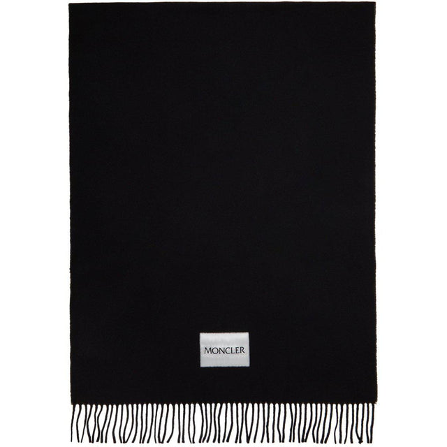 Moncler Black Large Wool Scarf