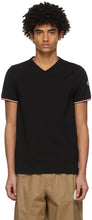 Moncler Black V-Neck T-Shirt - T-shirt Moncler Noir V-Col V - Moncler Black V-Neck T 셔츠