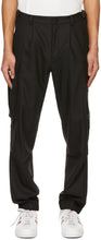 Moncler Black Virgin Wool Cargo Pants - Pantalon de cargaison de laine de laine de laine vierge de Moncler - 몬 클러 블랙 버진 양모화물 바지