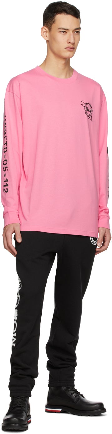 Moncler Genius 2 Moncler 1952 Pink UNDEFEATED Edition Logo Long Sleeve T-Shirt