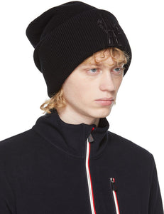 Moncler Grenoble Black Virgin Wool Beanie