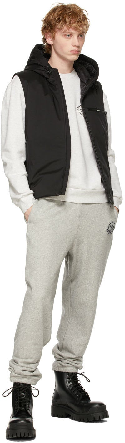 Moncler Grey Embroidered Logo Sweatshirt