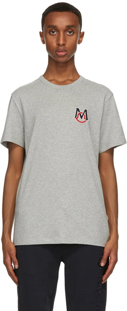 Moncler Grey Logo T-Shirt - T-shirt Moncler Grey Logo - 몬클러 그레이 로고 티셔츠