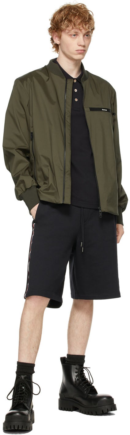 Moncler Navy Tricolor Terry Shorts