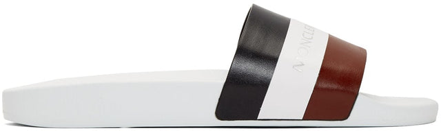 Moncler White Basile Slides - Diapositives au basile blanche Moncler - 몬 클러 화이트 바이 빙 슬라이드
