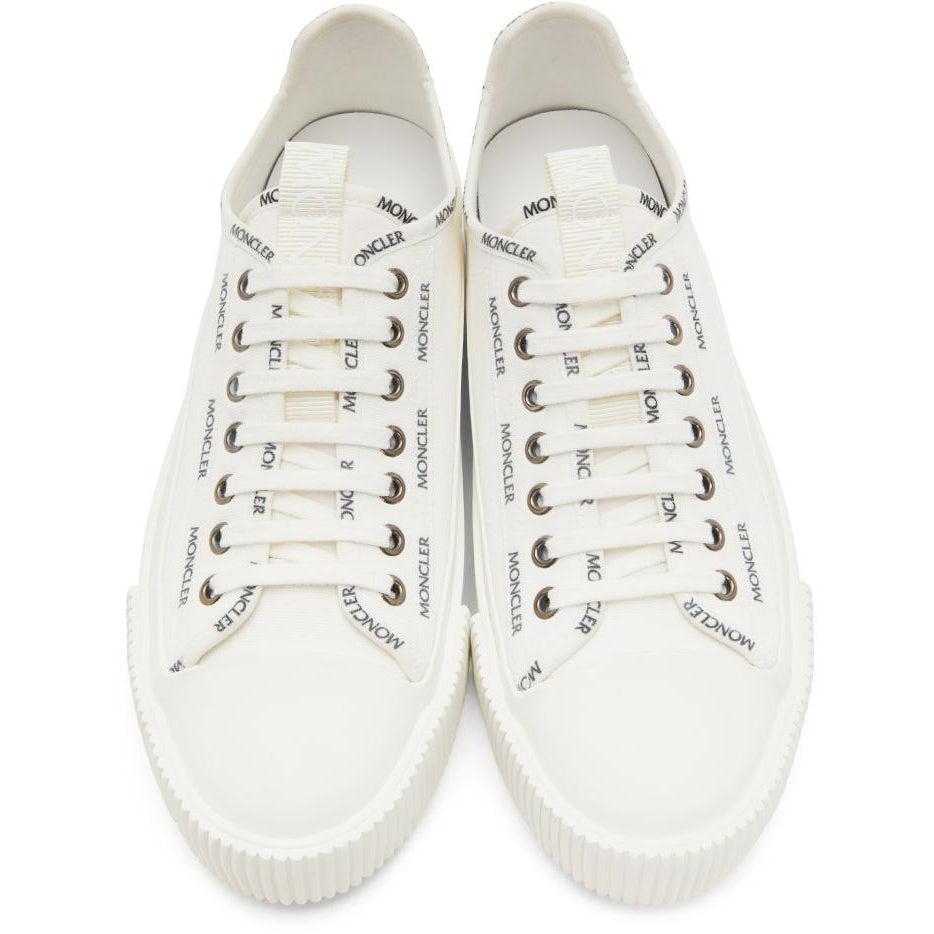 Moncler White Canvas Glissiere Sneakers