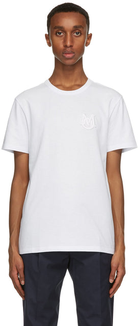 Moncler White Logo T-Shirt - T-shirt de logo blanc Moncler - 몬 클러 화이트 로고 티셔츠
