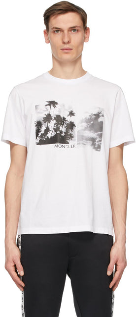 Moncler White Maglia T-Shirt - Moncler Blanc Maglia T-shirt - Moncler 화이트 Maglia T 셔츠