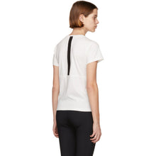 Moncler White Matt Black Logo Stripe T-Shirt