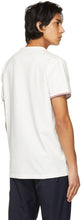 Moncler White Striped Cuffs V-Neck T-Shirt