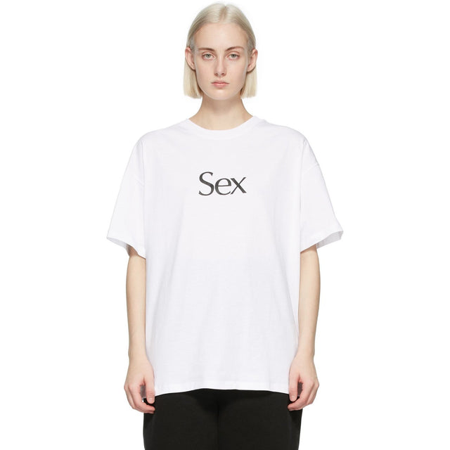 More Joy White 'Sex' T-Shirt - Plus de joie blanc 'sexe' t-shirt - 기쁨 화이트 '섹스'티셔츠