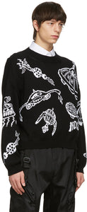 Moschino Black Cotton Spaceship Sweater