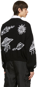 Moschino Black Cotton Spaceship Sweater