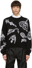 Moschino Black Cotton Spaceship Sweater - Pull de vaisseau spatial de coton noir Moschino - Moschino 검은 코튼 우주선 스웨터