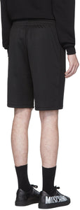 Moschino Black Double Question Mark Sweat Shorts