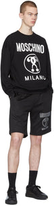Moschino Black Double Question Mark Sweat Shorts