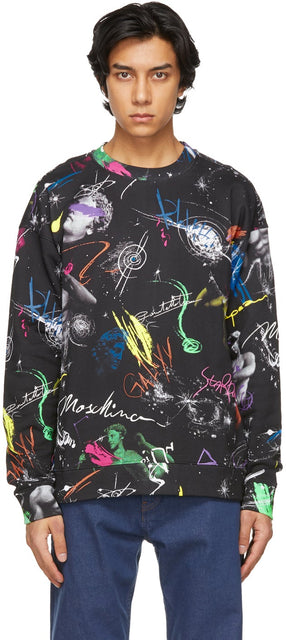 Moschino Black Galaxy Sweatshirt - Sweat-shirt Moschino Black Galaxy - 모스키노 블랙 갤럭시 스웨터