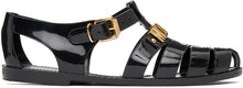 Moschino Black Gummy Logo Sandals - Sandales de logo gommeux noir Moschino - Moschino 검은 거미 로고 샌들