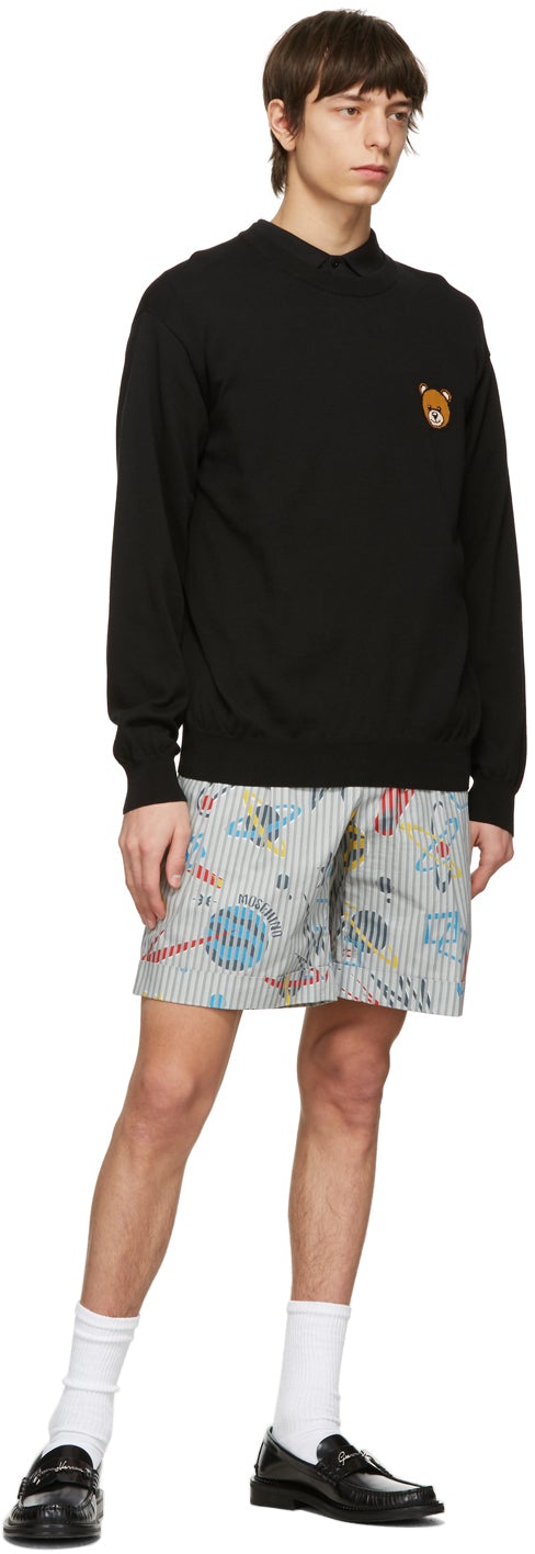 Moschino Black Knit Teddy Sweater