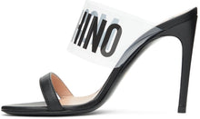 Moschino Black Logo Heeled Sandals