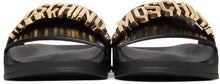 Moschino Black Logo Pool Slides