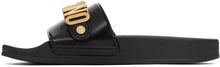 Moschino Black Logo Pool Slides