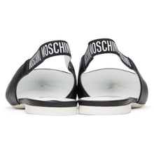 Moschino Black Logo Strap Ballerina Flats