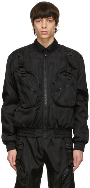 Moschino Black Satin Bomber Jacket - Moschino Black Satin Bomber Jacket - Moschino 검은 새틴 폭격기 재킷