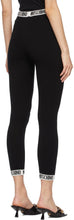 Moschino Black Wool Logo Band Leggings