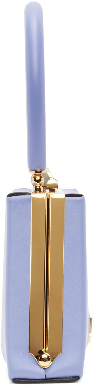 Moschino Blue Mini Frame Top Handle Bag