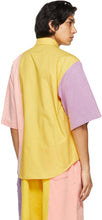 Moschino Multicolor Colorblock Geometric Logo Short Sleeve Shirt