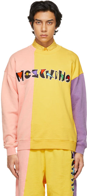 Moschino Multicolor Geometric Logo Sweatshirt - Sweat-shirt de logo géométrique multicolore Moschino - Moschino 여러 가지 빛깔의 기하학적 로고 스웨터