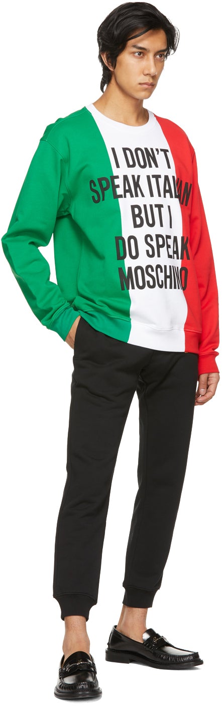 Moschino Multicolor Italian Slogan Sweatshirt