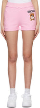 Moschino Pink Inside Out Teddy Bear Shorts - Moschino rose à l'intérieur de l'ours en peluche - Moschino 핑크 밖으로 테 디 베어 반바지입니다