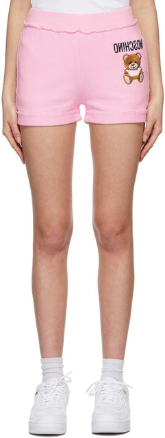Moschino Pink Inside Out Teddy Bear Shorts - Moschino rose à l'intérieur de l'ours en peluche - Moschino 핑크 밖으로 테 디 베어 반바지입니다