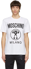 Moschino White Double Question Mark T-Shirt - T-shirt à double interrogation de Moschino blanc - Moschino 화이트 더블 물음표 티셔츠